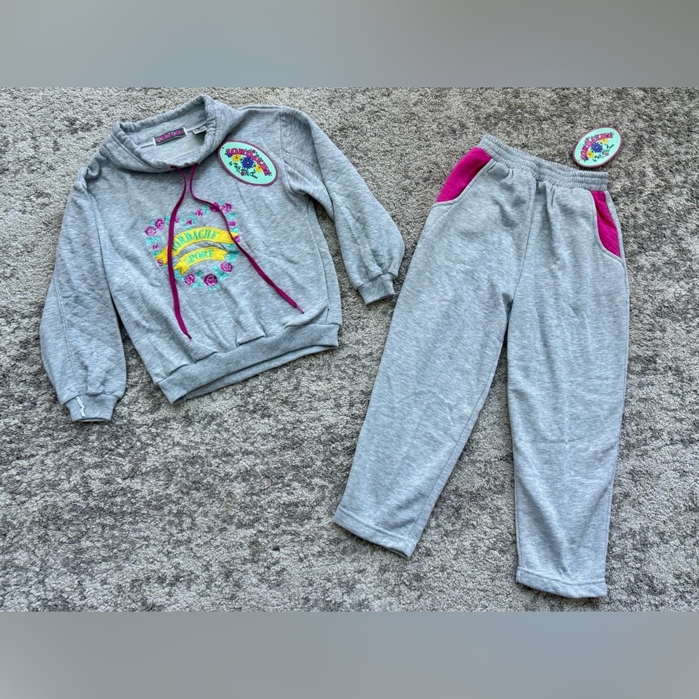 Vintage 90s Jordache Sport Girls Floral Sweatsuit Set NWT Size 6X